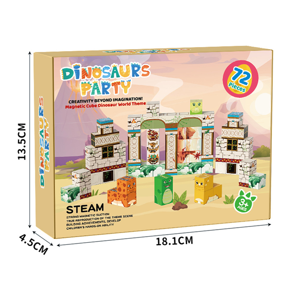 Magnectic Blocks - Dinosaur Theme 72 pieces