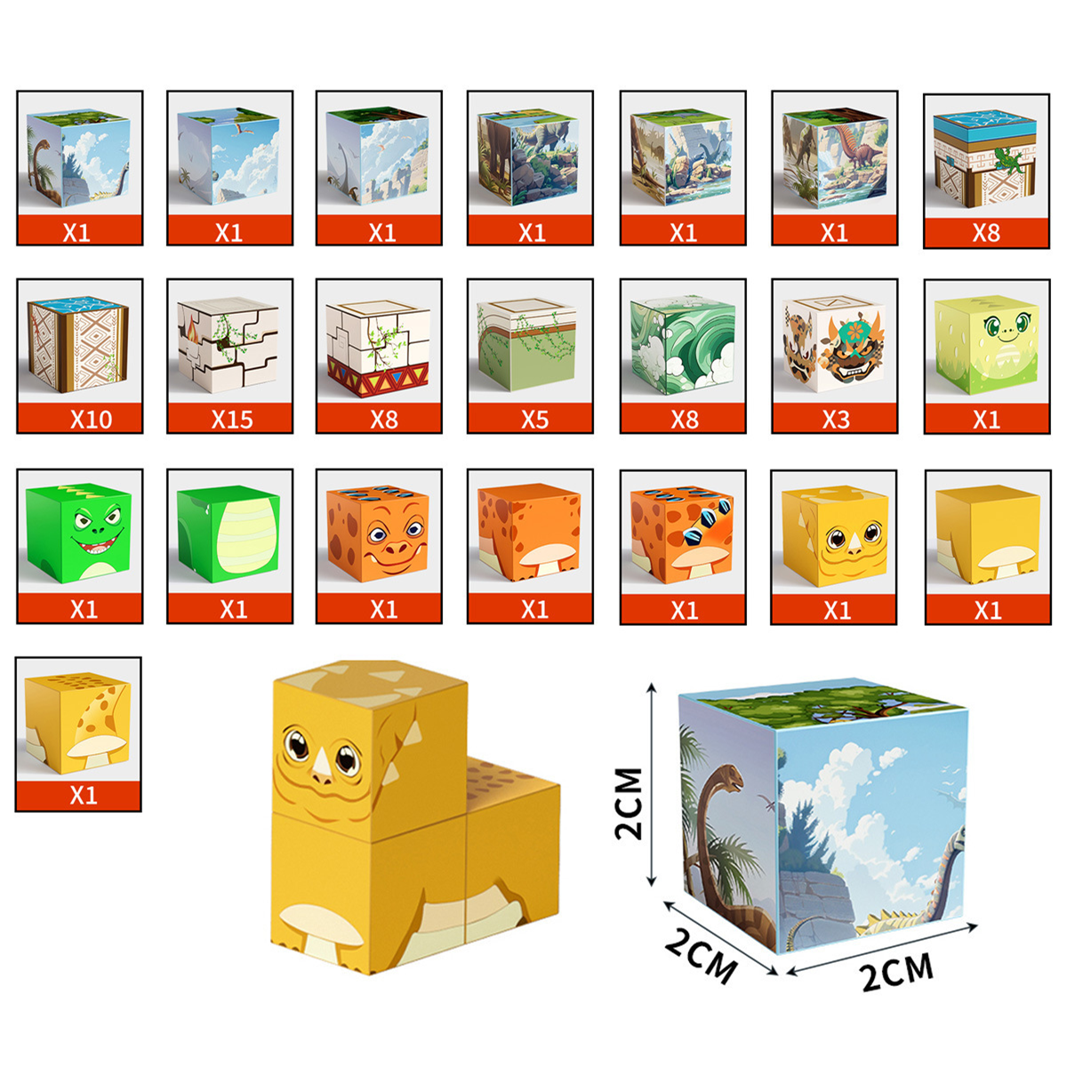 Magnectic Blocks - Dinosaur Theme 72 pieces