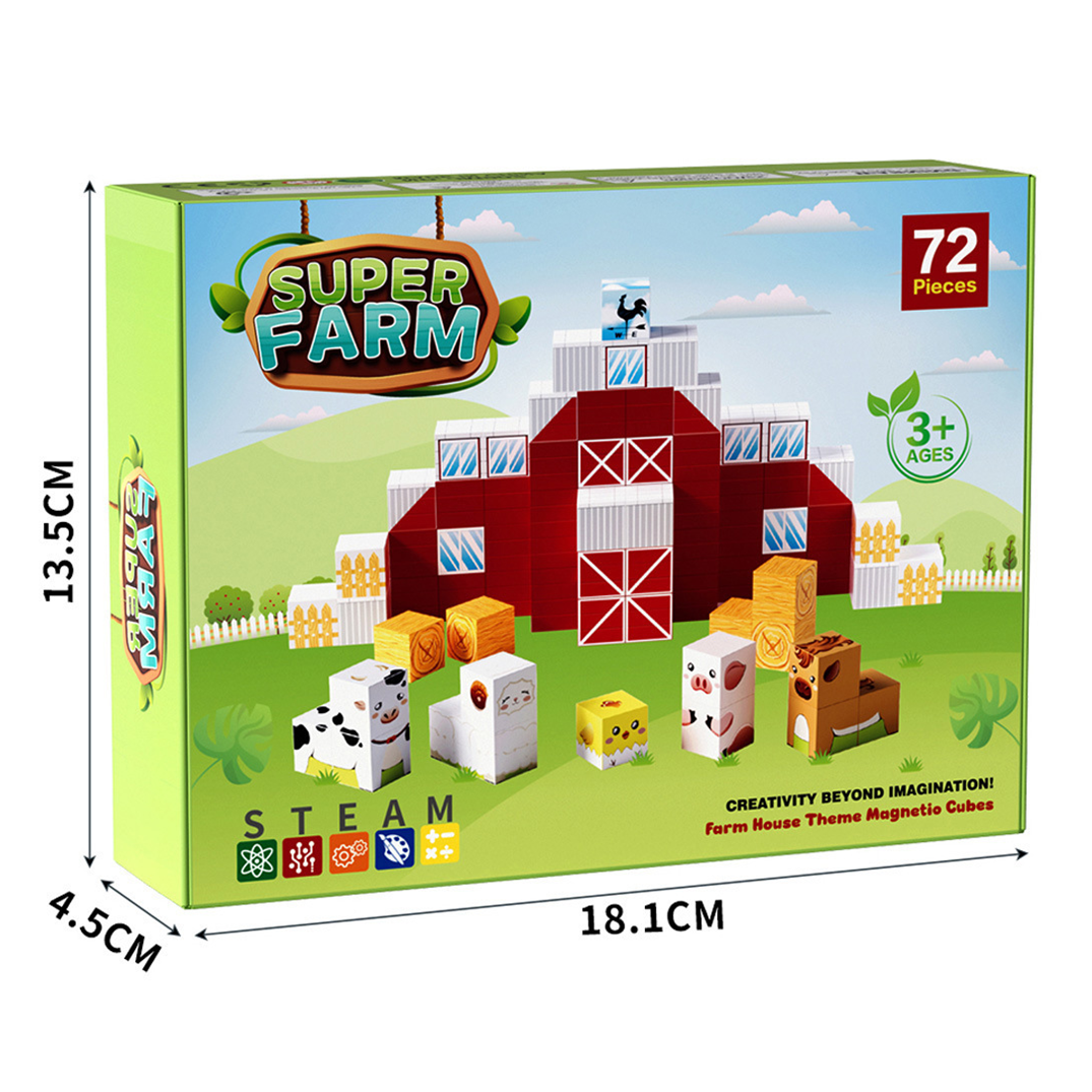 Magnectic Blocks - Farm Theme 72 pieces
